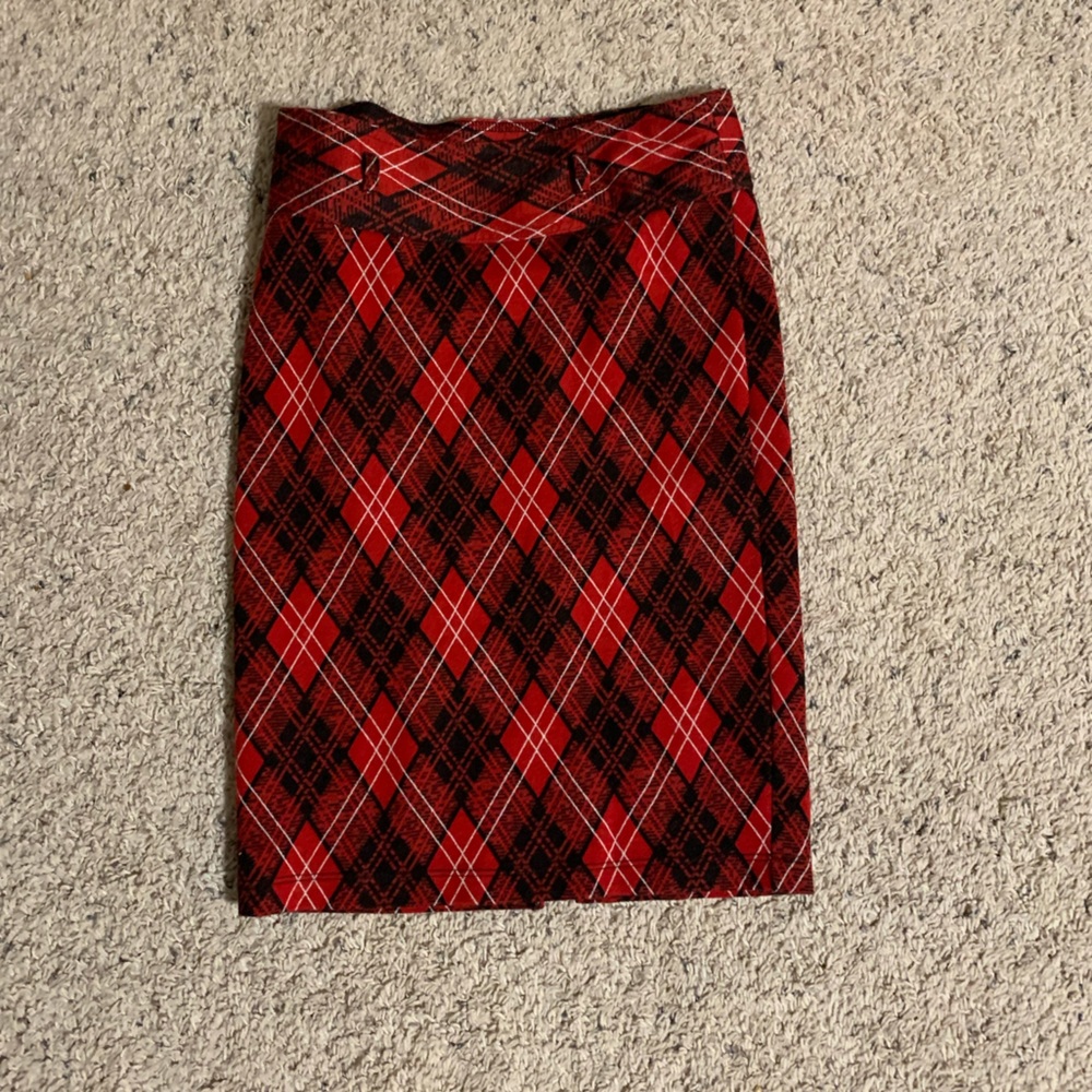 Plaid pencil skirt; brand is Catch My I
